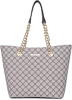Vista 116 de Montana West Bolso de mano para mujer con asa superior con cadena Gris/Negro