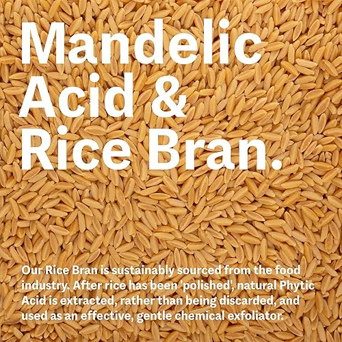 Miniatura 5 de Selfless by Hyram Suero exfoliante suave de ácido mandélico y salvado de arroz. El ácido fítico y salicílico suaviza la textura y evita los poros