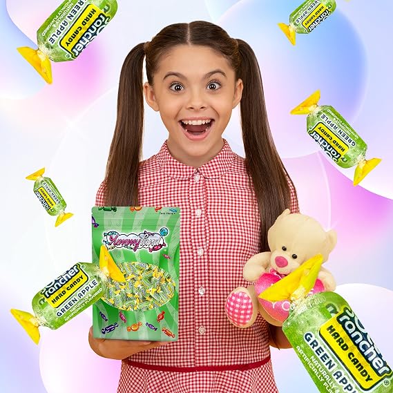 Jolly Racher Green Apple Hard Candy, Individually Wrapped, Bulk Candy Bag - 1 Pound (16 oz)
