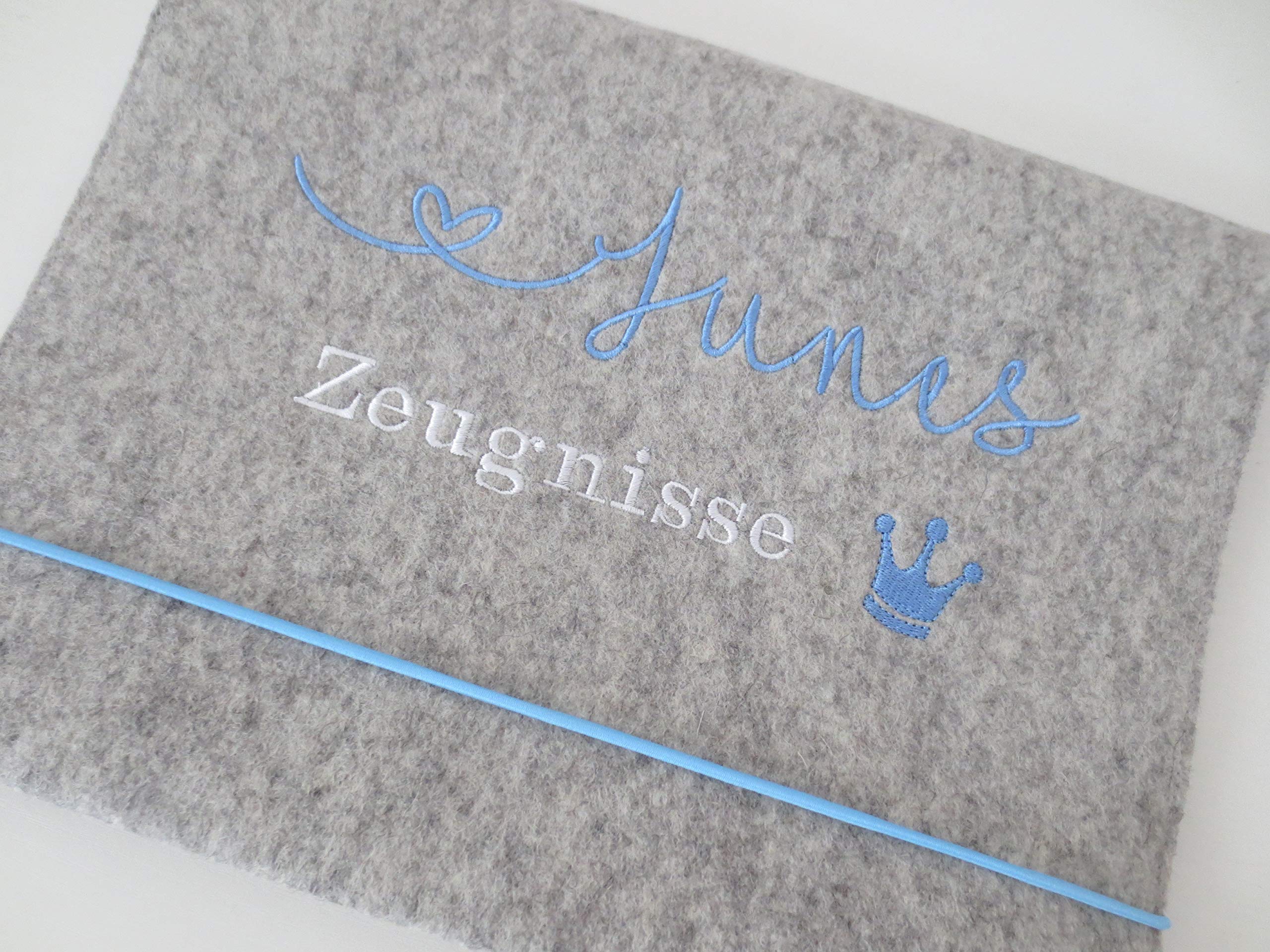 Zeugnismappe Wollfilz Mappe Zeugnisse DIN A4 Grundschule Schule"Krone"