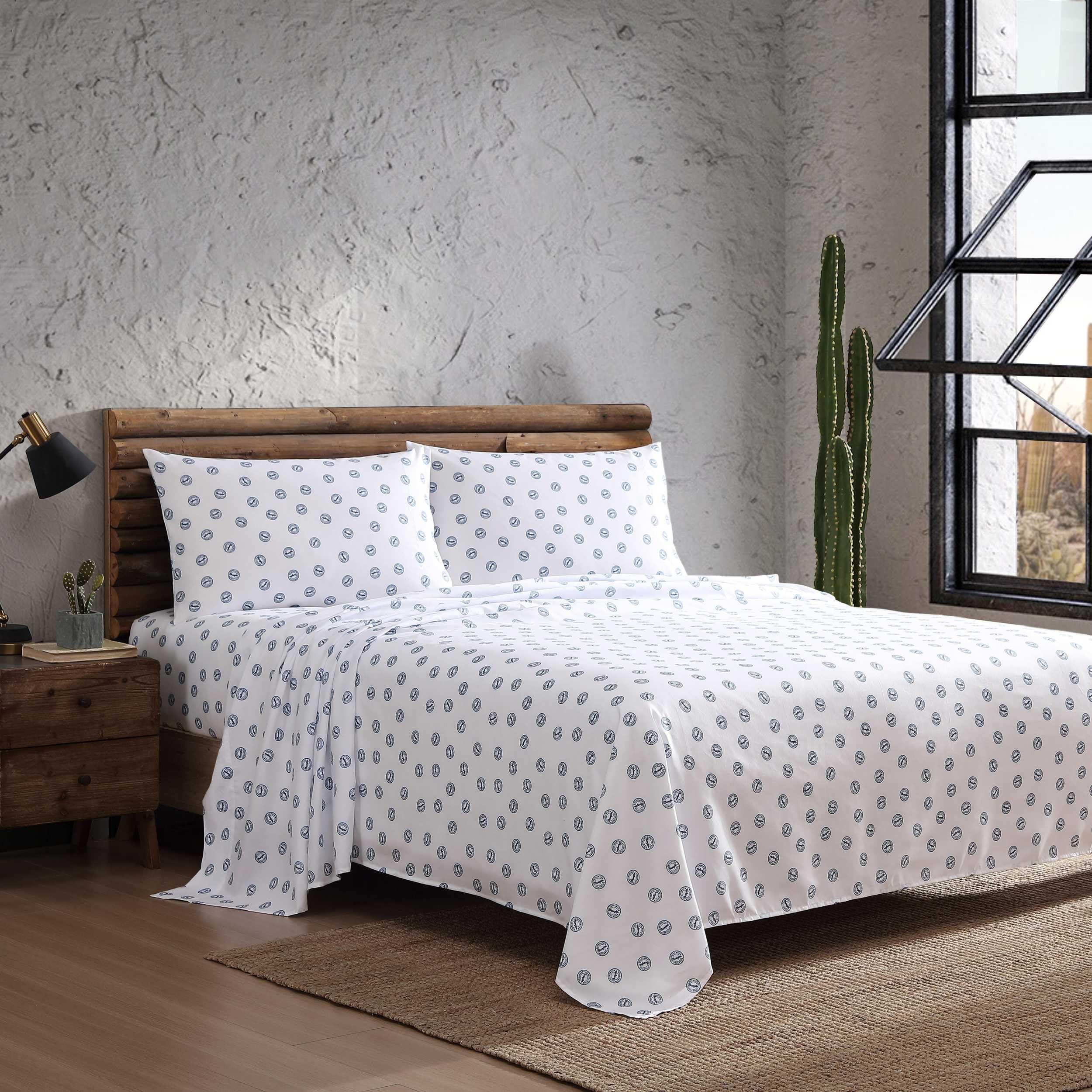Wrangler - Set di lenzuola, traspirante e resistente alle pieghe