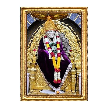 JASHVIRA Shirdi wale Sai Baba SHREE SAI Photo Frame With Flexible Glass 10x14 Size (Studio REDLINE Desgen-5)