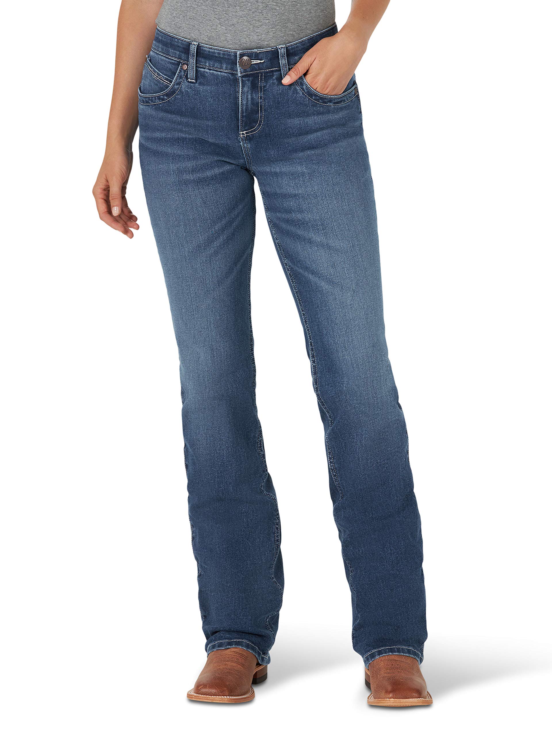 Wrangler Women's Q-Baby Plus Size Mid Rise Boot Cut Ultimate Riding Jean