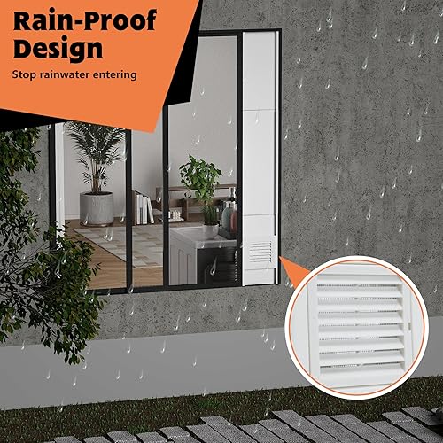 Miniatura 8 de GCGOODS Kit de ventana de ventilación de secadora para manguera de secadora de 4 pulgadas, placas de sellado de ventilación ajustables para secadora