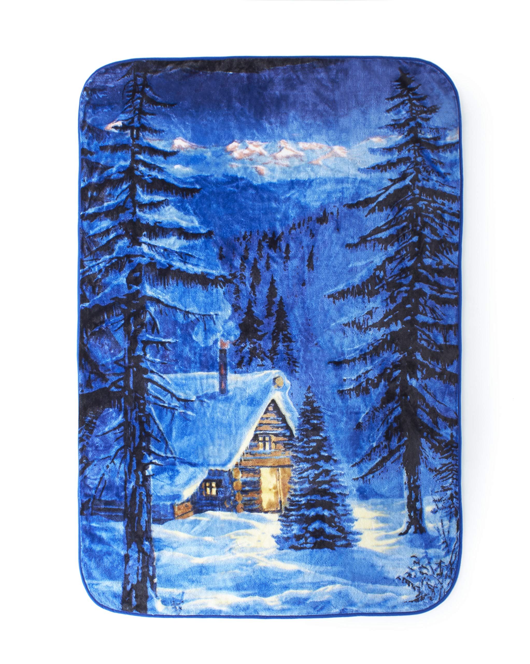 Shavel Home Products Luxury Hi Pile Oversized Throw, Mountain Lodge, 60 x 80 Inch