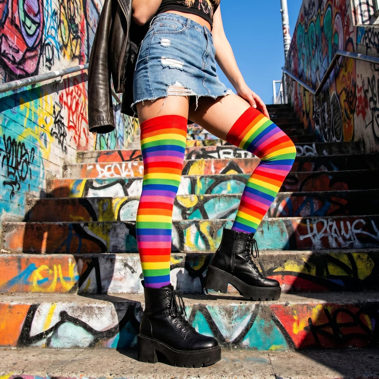 Pride Rainbow Hold-up Stockings