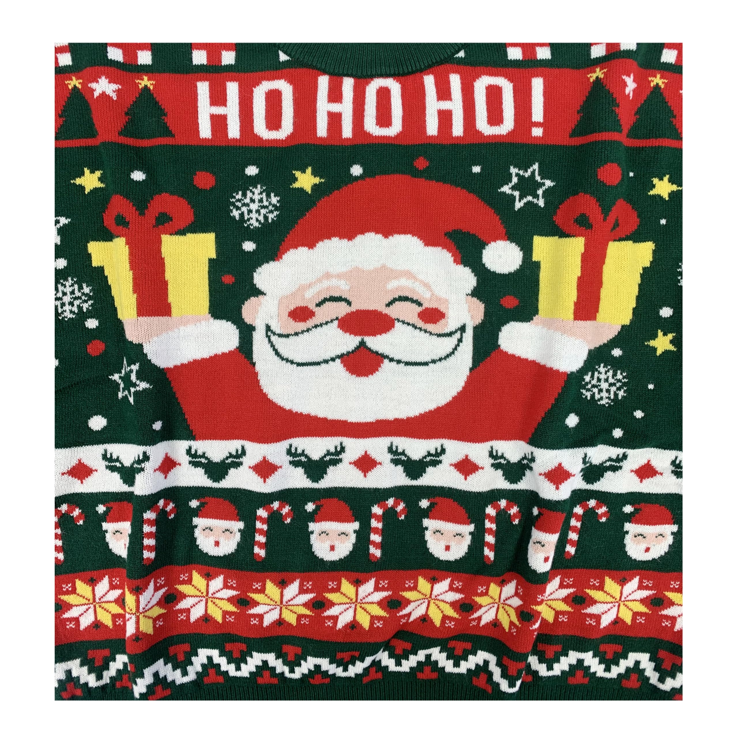 Jersey Navideño para Niños y Niñas 100% Poliéster Estampado Cuello Redondo Manga Larga