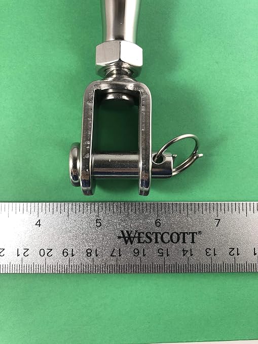Tensor de acero inoxidable 316 M12 (1/2") de 12 mm, tipo quijada-quijada, para aplicaciones marinas y industriales miniatura 3