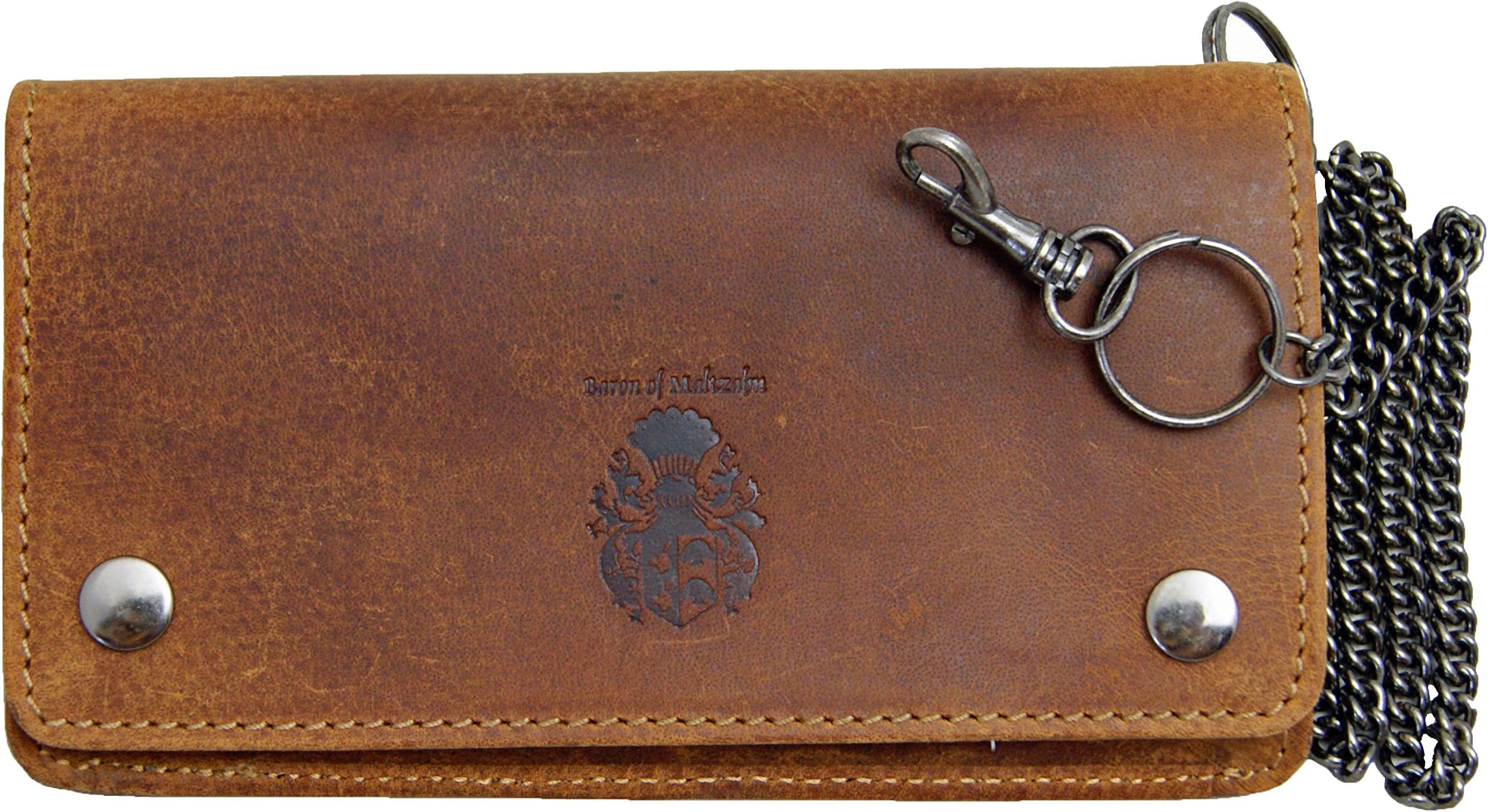 Baron of Maltzahn Biker Wallet - Money Pouch with Chain Rockefeller Brown Leather
