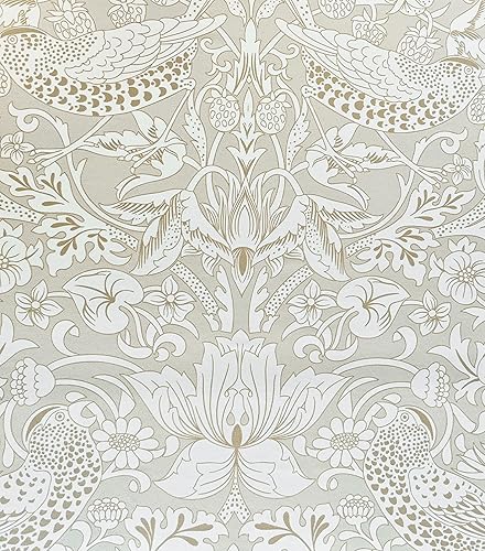 HueBurst Papel tapiz floral para despegar y pegar, papel de contacto botánico William Morris, papel tapiz vintage vintage azul autoadhesivo