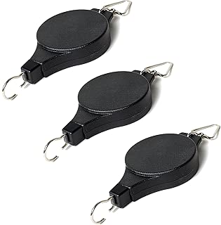 NKTM Adjustable Heavy Duty Hanging Hooks Ornament Plant Hangers Retractable Plant Pulley Hanging Basket for Planters Flower Baskets Pots Bird Houses (Set of 3) - coolthings.us