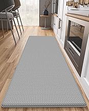 Color G Küchenläufer 60x240CM, küchenteppich waschbar rutschfest, Teppich küche mit Ölfest und Wasserdicht PVC, Gummirücken Küchenmatte für Esszimmer, Küche, läufer Flur (Grau)