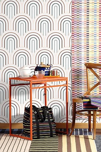 Miniatura 4 de CiCiwind Papel tapiz colorido de 15.5 x 393.7 pulgadas, papel de contacto de arcoíris, papel adhesivo extraíble para aula, guardería, sala de