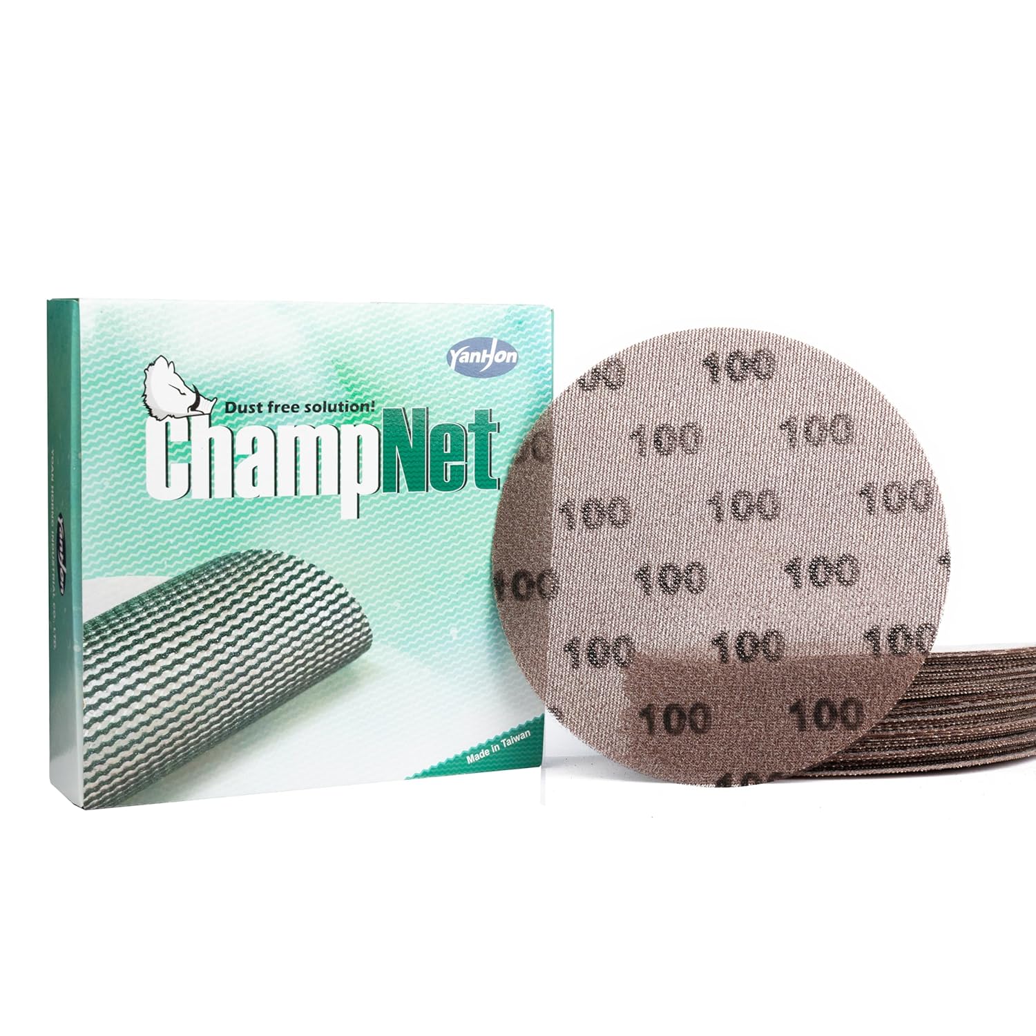 ChampNet 9 Inch 100 Grit Mesh Drywall Sanding Discs 25 Pack - Dust-Free Hook & Loop Net Sandpaper for Radius 360 Sander, Drywall, Floor, Putty