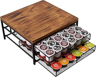 Coffee Pod Drawer Holder for K cup, 2-Tier Coffee Pod Drawer Holder Organizer, No Assembly Required, K Cup Holder with 72 Capacity Capsule Pods. K Cup Organizer Suit for Home Office ,Kitchen .