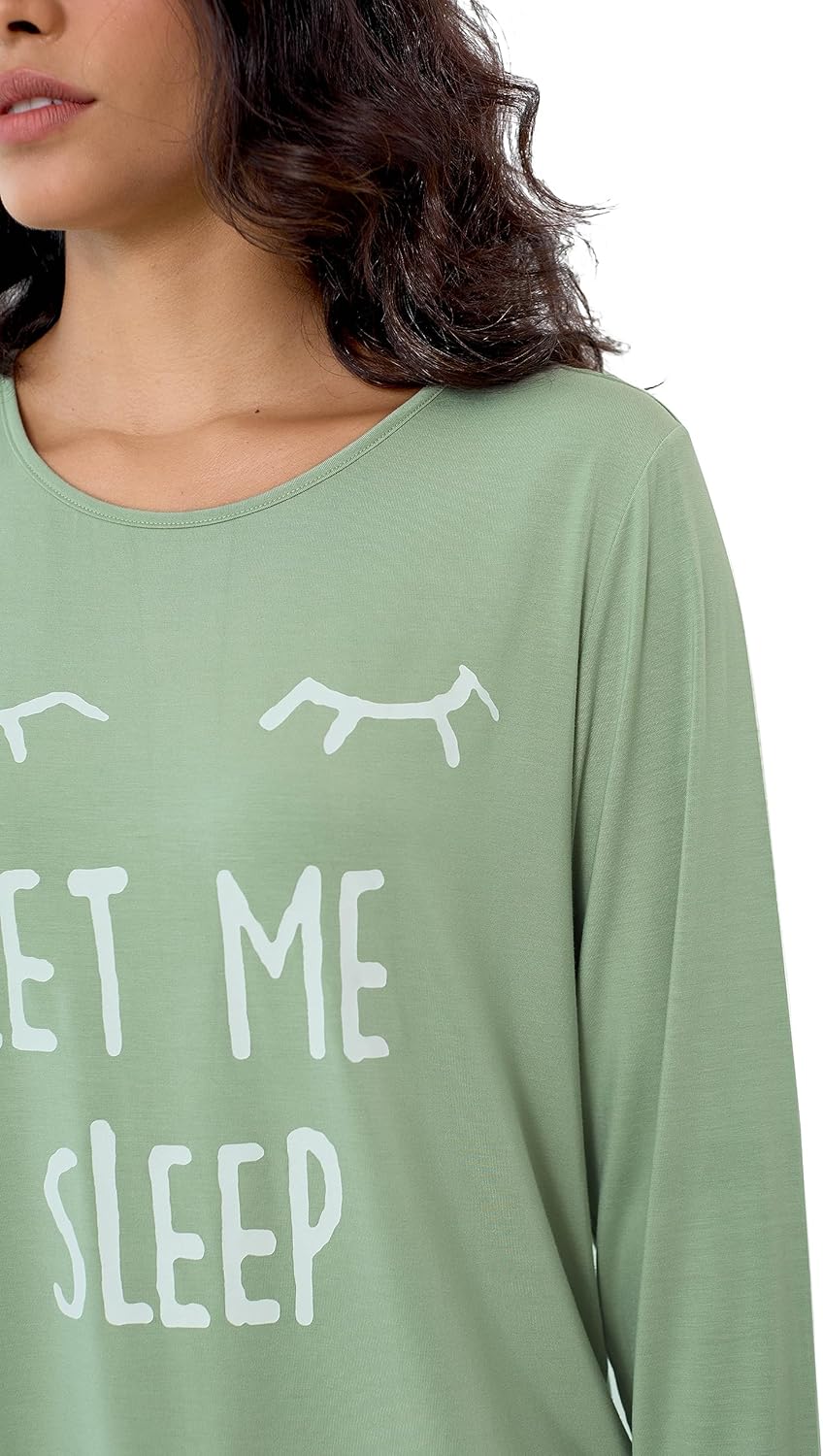 Joyaria Women Bamboo Viscose Pajama Set Super Soft Comfy Cooling Long Sleeve Cute Printed PJ Top & Polka dot Pant with Pocket - Image 7