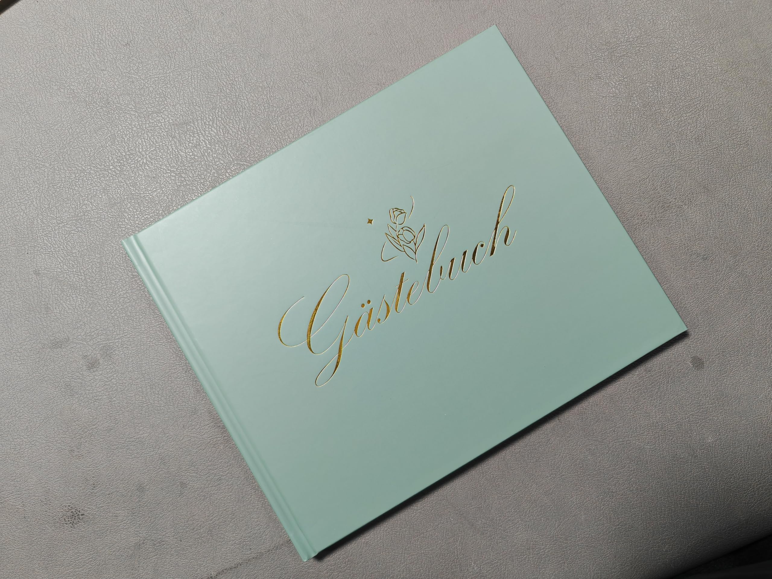 Gästebuch Hochzeit, Gästebuch für Erinnerungen, 100 Blanko Seiten, Hochwertiges Hardcover Hochzeitsbuch Gästebücher, Edle Gold Prägung, 19x24 cm Hochzeitsalbum Hochzeitsgästebuch (Grün)