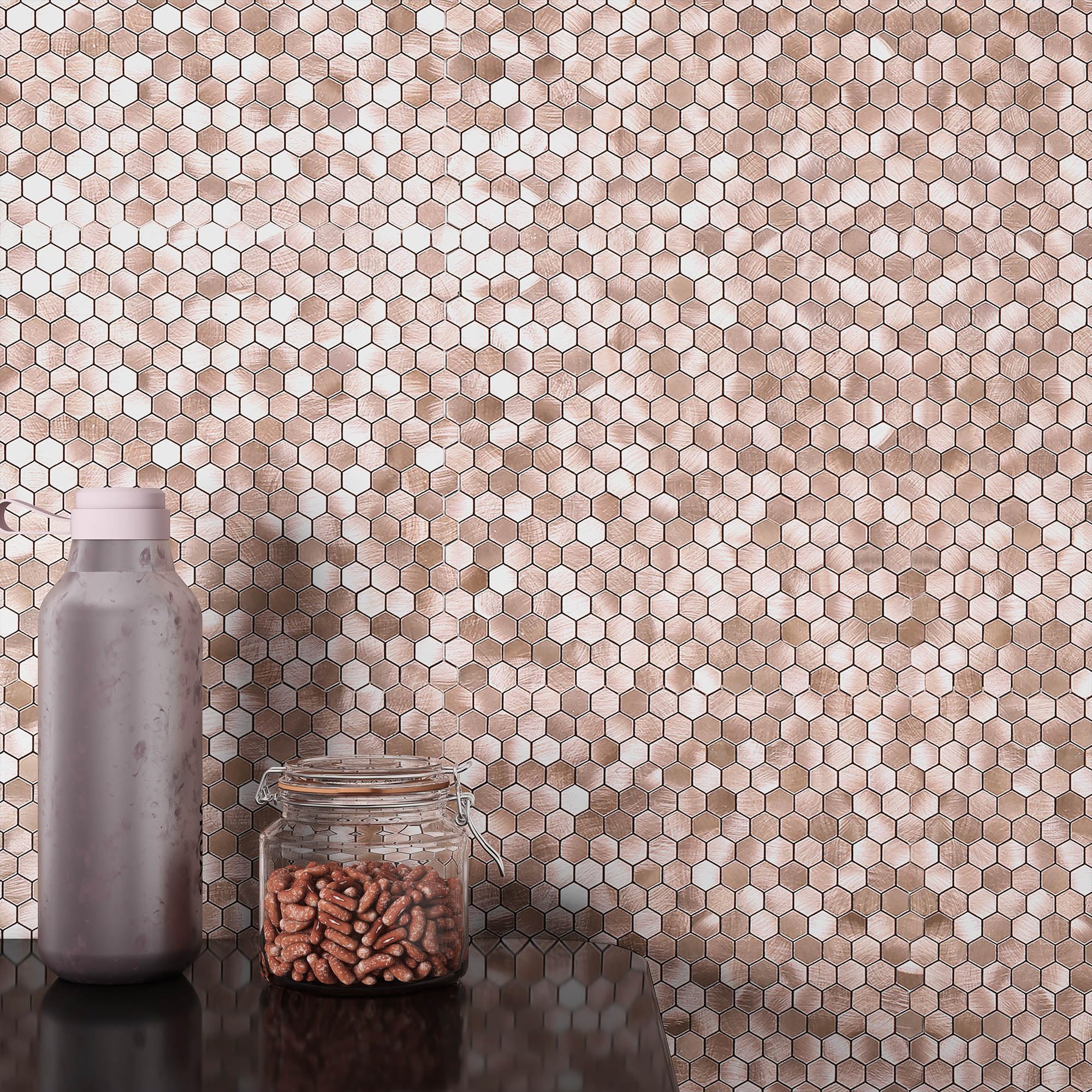 WEIMEISC 10 fogli di piastrelle autoadesive per paraschizzi per cucina, piastrelle a mosaico autoadesive, da attaccare su bagno, decorazione per camino, tavolo da lavanderia (23,5 x 29 cm) (stampa