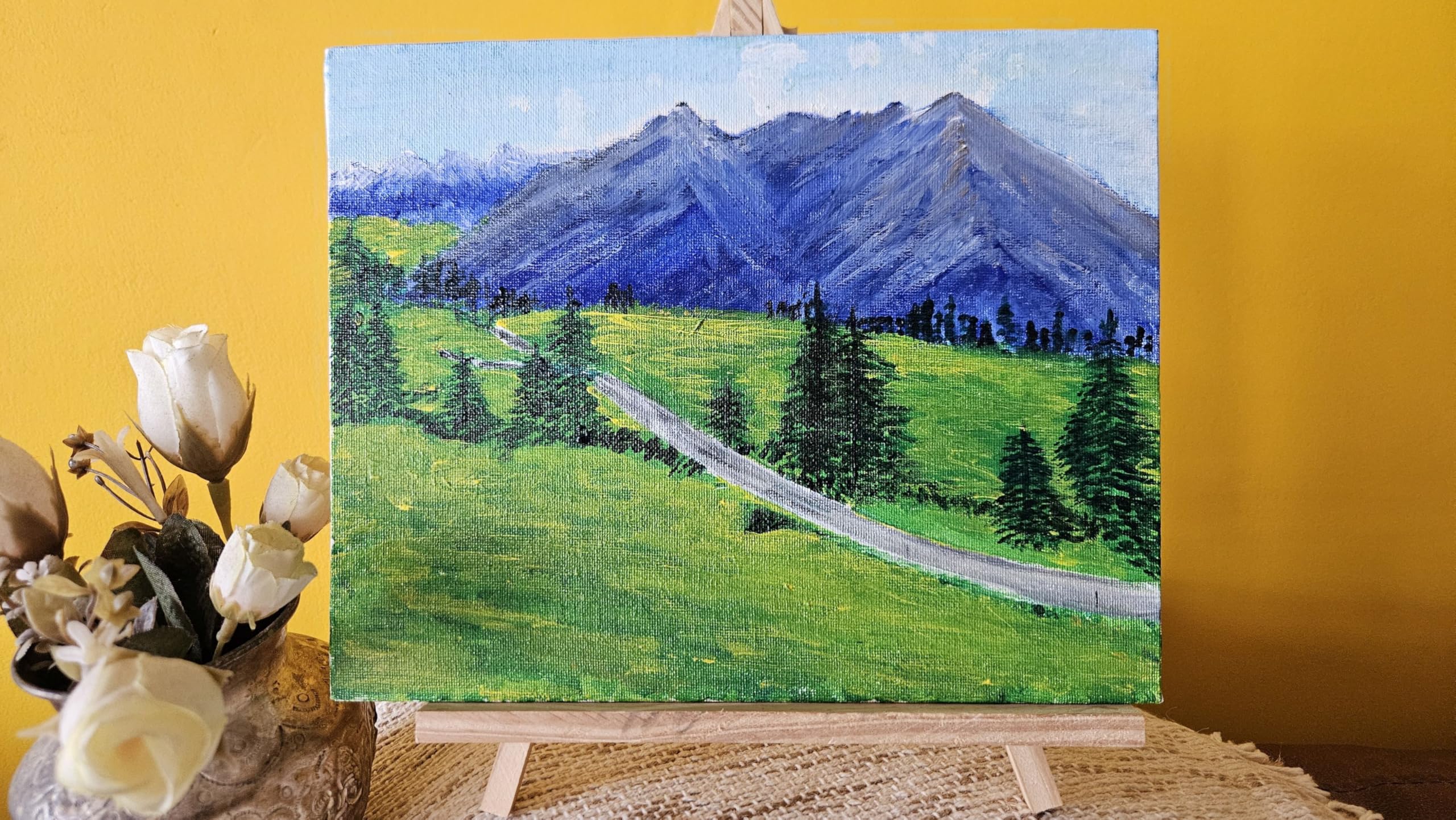 Original Handmade Acrylic Painting on Canvas Board - Mountains Calling!
