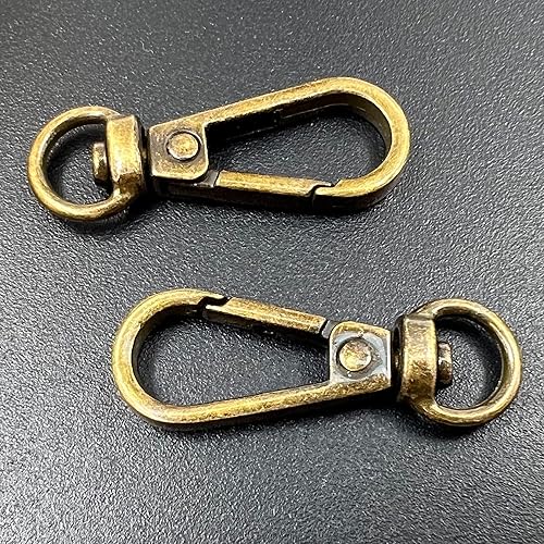 Miniatura 6 de 20 ganchos giratorios de metal de 360 con cierre de langosta, anillo D ancho de 38 pulgadas, diámetro interior de 0.394 in, 1.220 in de longitud