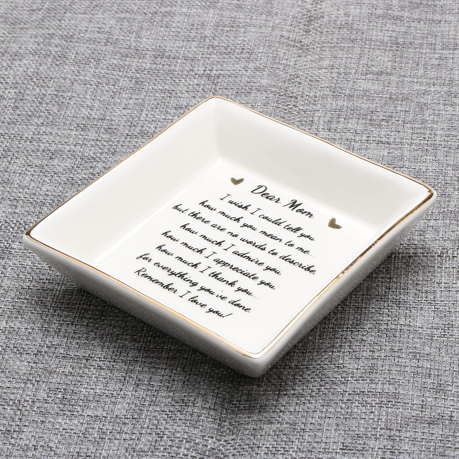 JoycuFF Gifts for Mom Birthday Unique from Daughter Ring Trinket Dish Tray Jewelry Ring Holder Mother's Day Thanksgiving Day Christmas Gifts for Mama Mother image 3