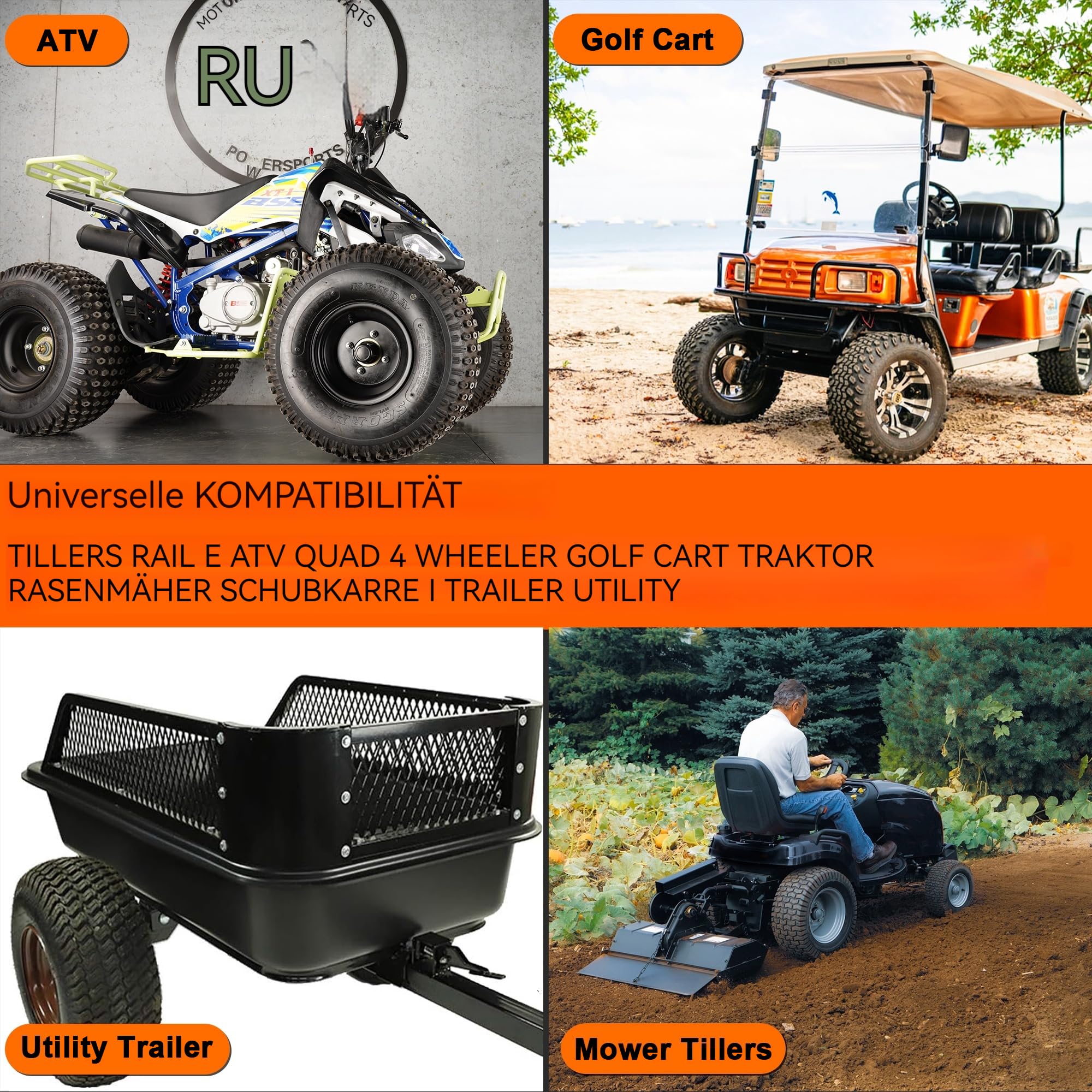 18x8,50-8 18x9,50-8 Schlauch Innenschlauch mit Geradem TR13-Ventilschaft Ersatz für Rasenmäher Go-Karts ATV Golfwagen Schubkarre Schneefräse Traktorreifen Robust, 2 Stück