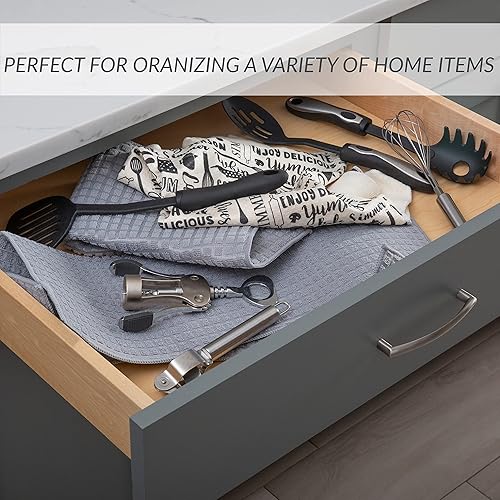 Miniatura 4 de Simplify Divisores de cajones ajustables  Juego de 2  Organizador ranurado de plástico  Aparador de dormitorio  Suministros de cocina y oficina