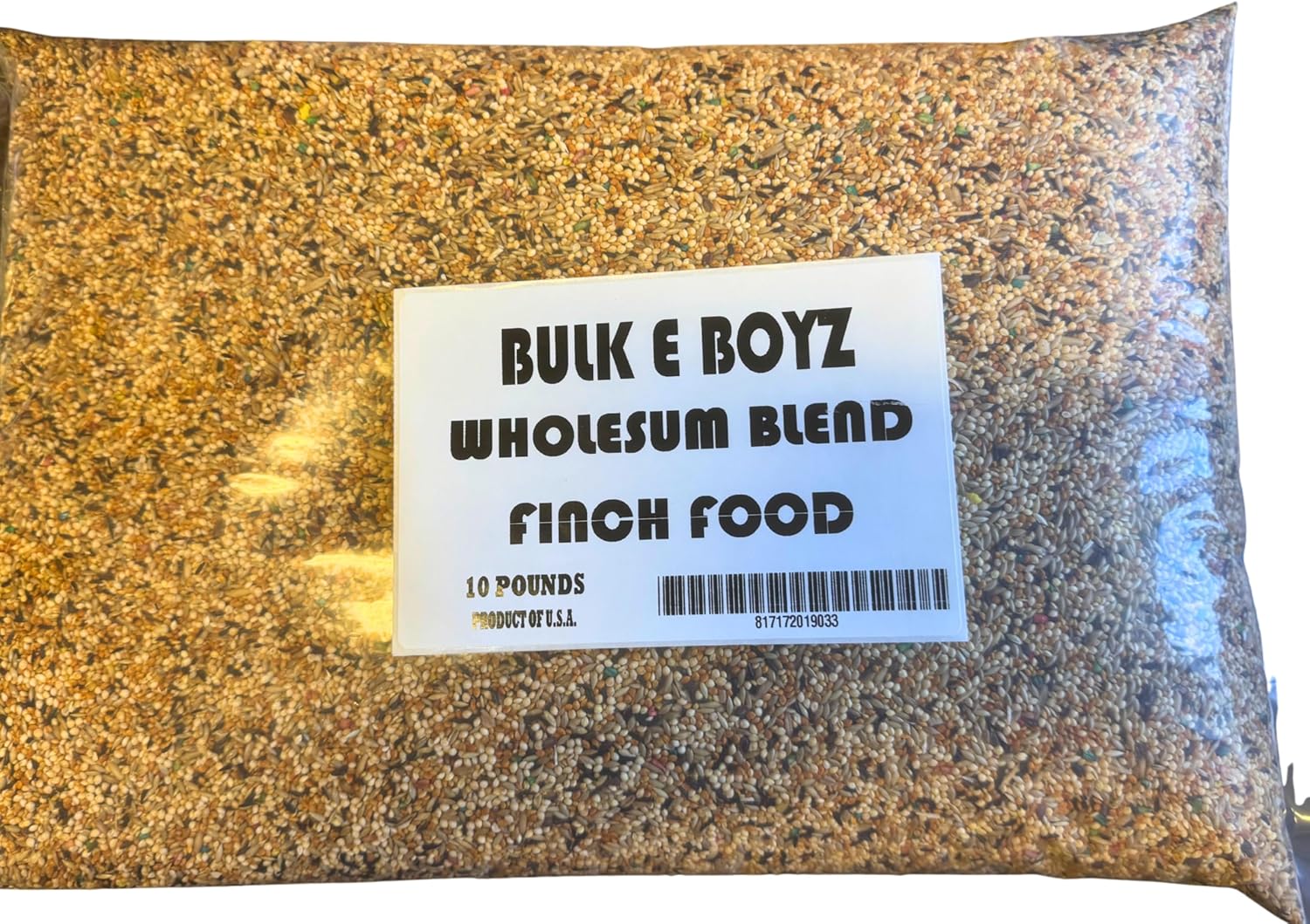 Merlins Magic Bulk e Boyz Premium Wholesum Blend Finch Food, 10 Pounds, Made in USA with Mixed Seeds, Nuts, Fruits, Vitamins and Minerals