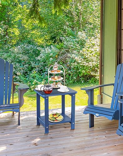 Miniatura 2 de Tikea Adirondack - Mesa auxiliar para exteriores, mesa auxiliar de 16.7 pulgadas para patio, piscina, porche, muebles de patio al aire libre