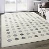 Abani Geometric Dot 6 x 9 Contemporary Design Ivory & Grey Area Rug, Modern Polka Dots Living Room Carpet Rugs