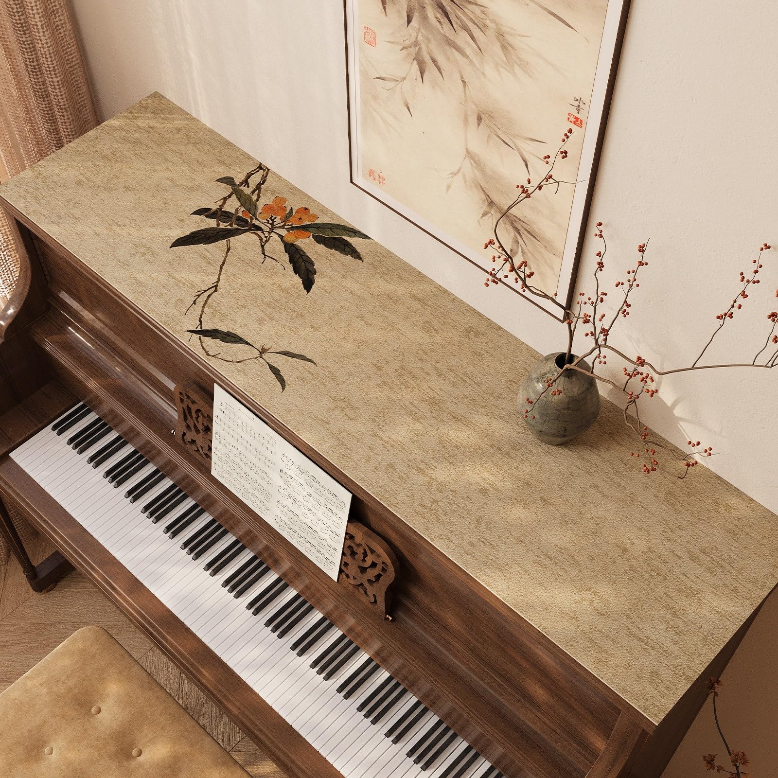 Tappetino per pianoforte verticale, protezione da polvere e graffi, copertura antipolvere, protezione personalizzabile in pelle PVC