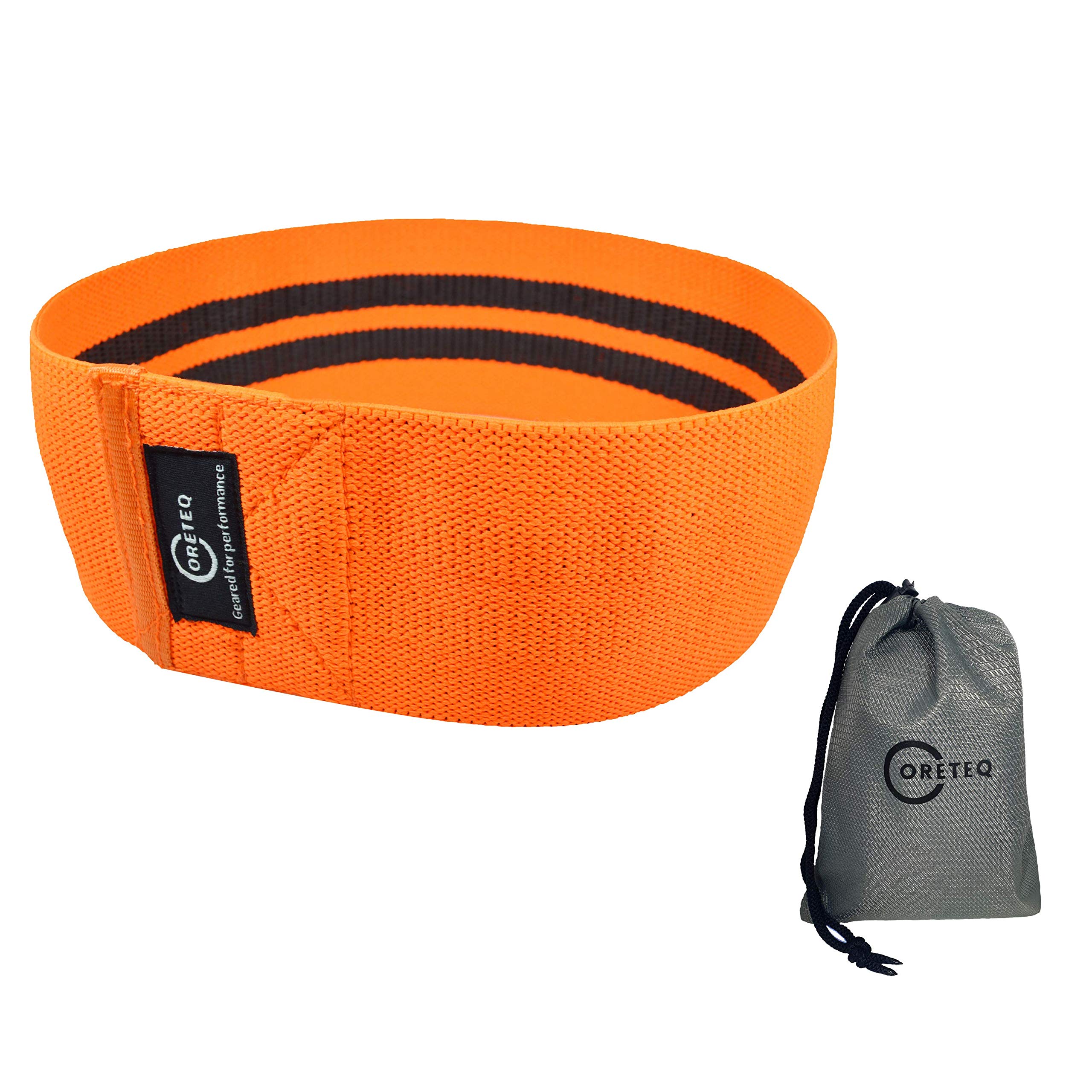 Coreteq Heavy Duty Fabric Non Slip Loop Resistance Exercise Bands for Stretching Yoga Workout | HIPS Legs Butt Thighs Glutes | with Carry Case | Men Women (Tangerine Orange- Heavy, Single Piece) (B08TLKB2B3) Amazon Price History, Amazon Price Tracker
