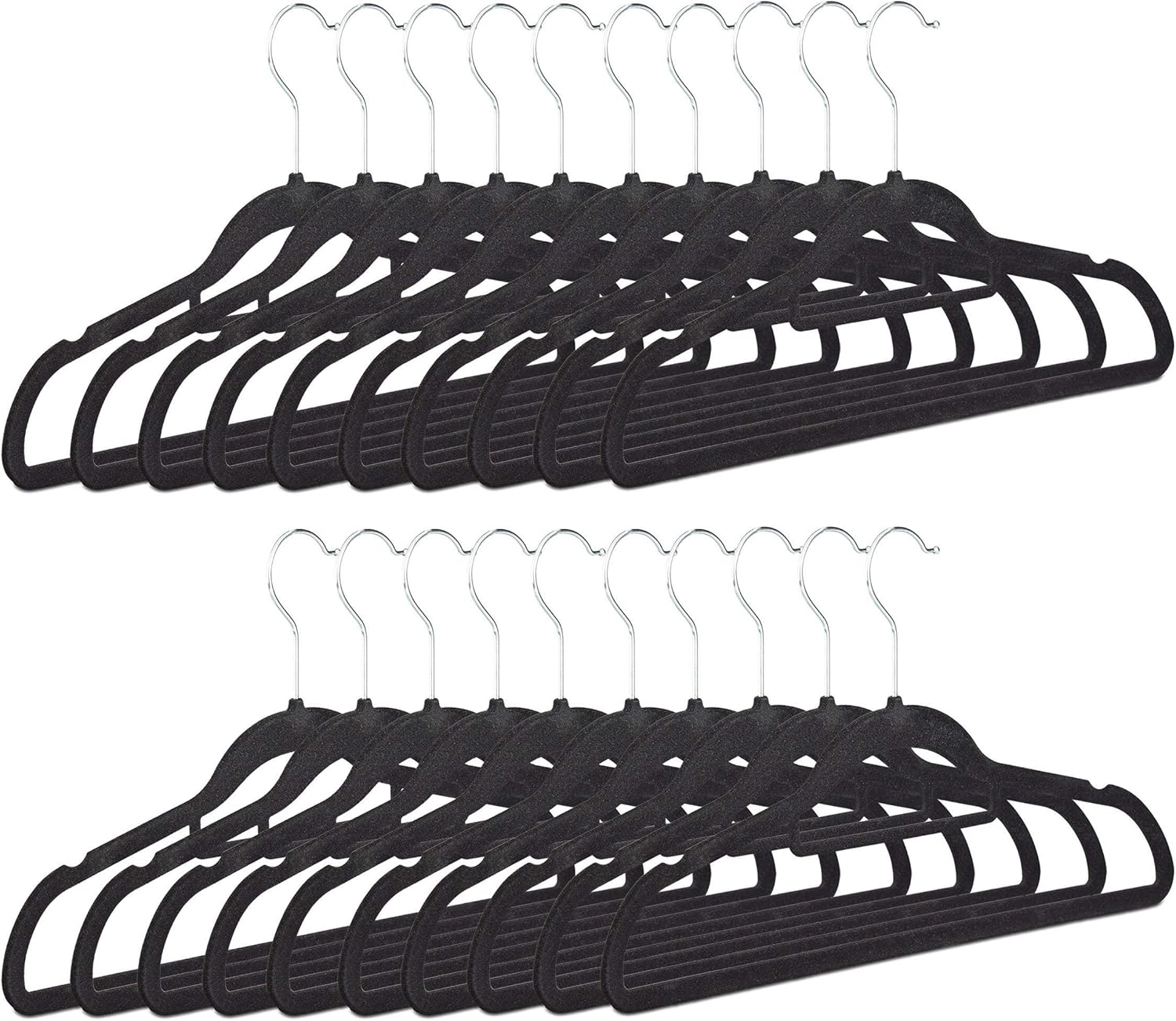 Relaxdays Clothes Hangers Set of 20, Narrow, SpaceSaving Trouser