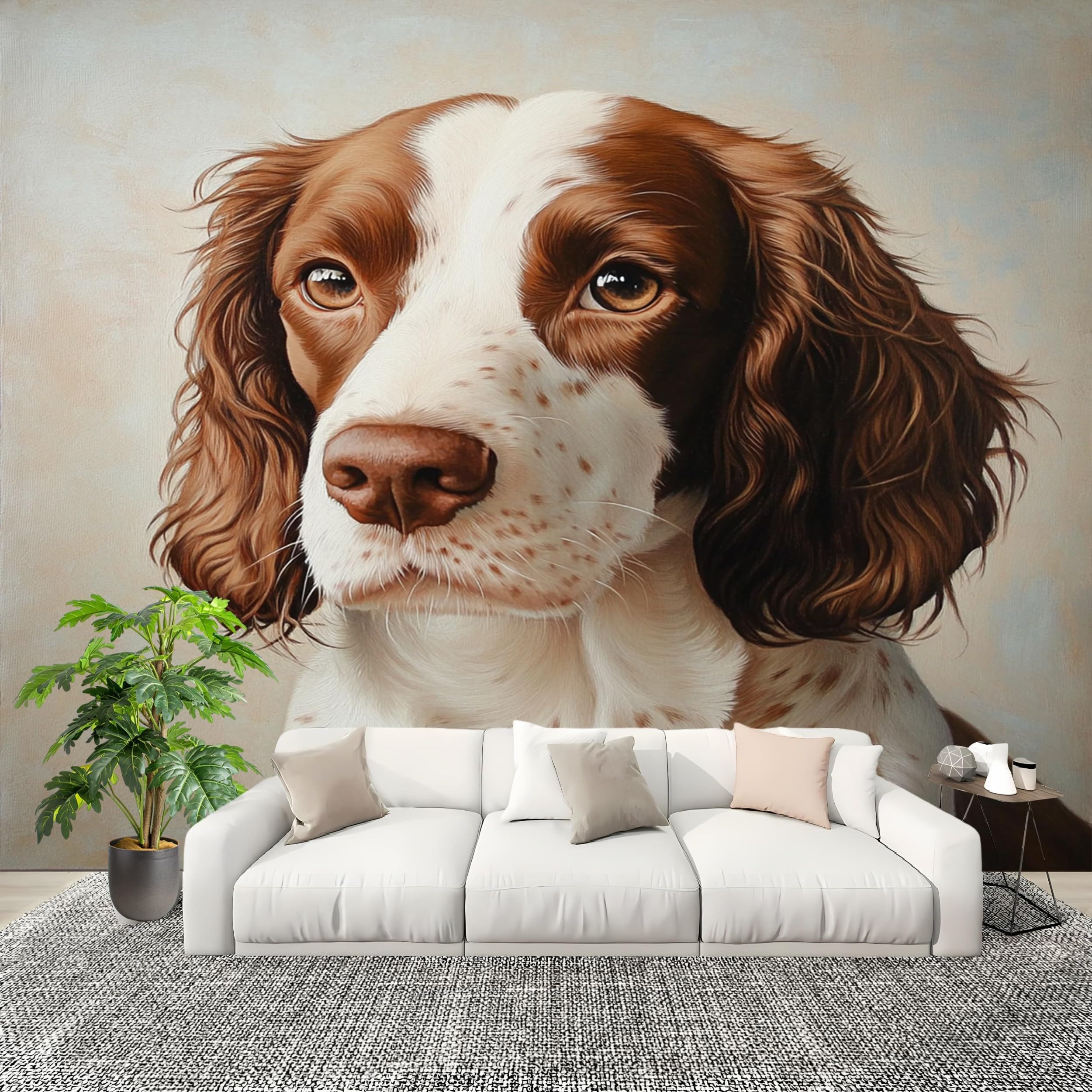 Kreatywna panoramiczna tapeta 350 x 256 cm Springer Spaniel usuwalne naklejki ścienne naklejki ścienne szare naklejki ścienne pokój dziecięcy tło ściany