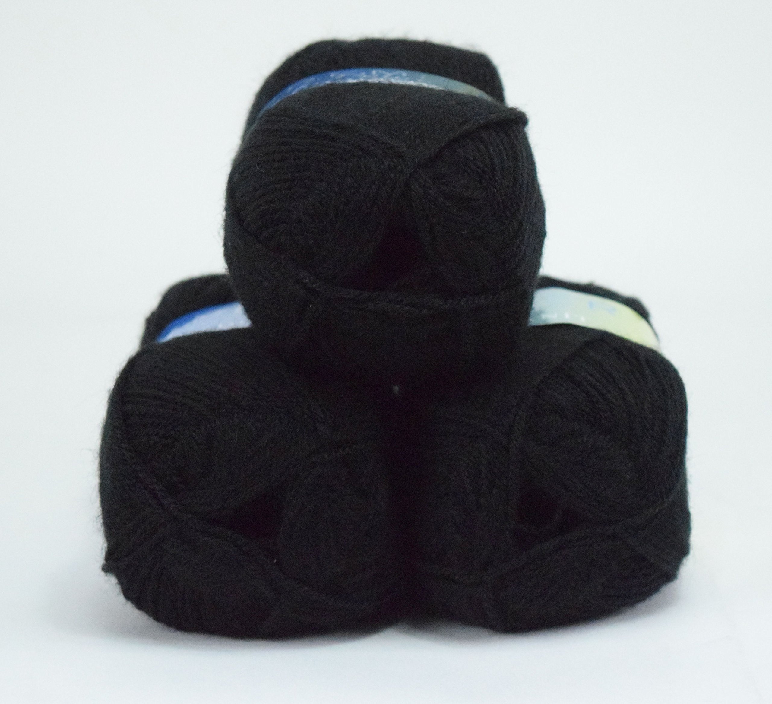 Love2Sleep PREMIER VALUE DOUBLE KNIT YARN WOOL ACRYLIC 3 PACK (3 X 100G) - BLACK
