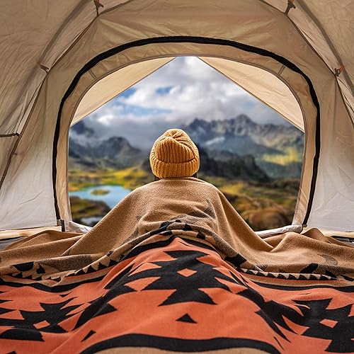 Miniatura 5 de ACUSHLA Manta de lana merina, suave, cálida, gruesa, lavable, para cama grande, para camping, al aire libre, viajes, para todas las estaciones,