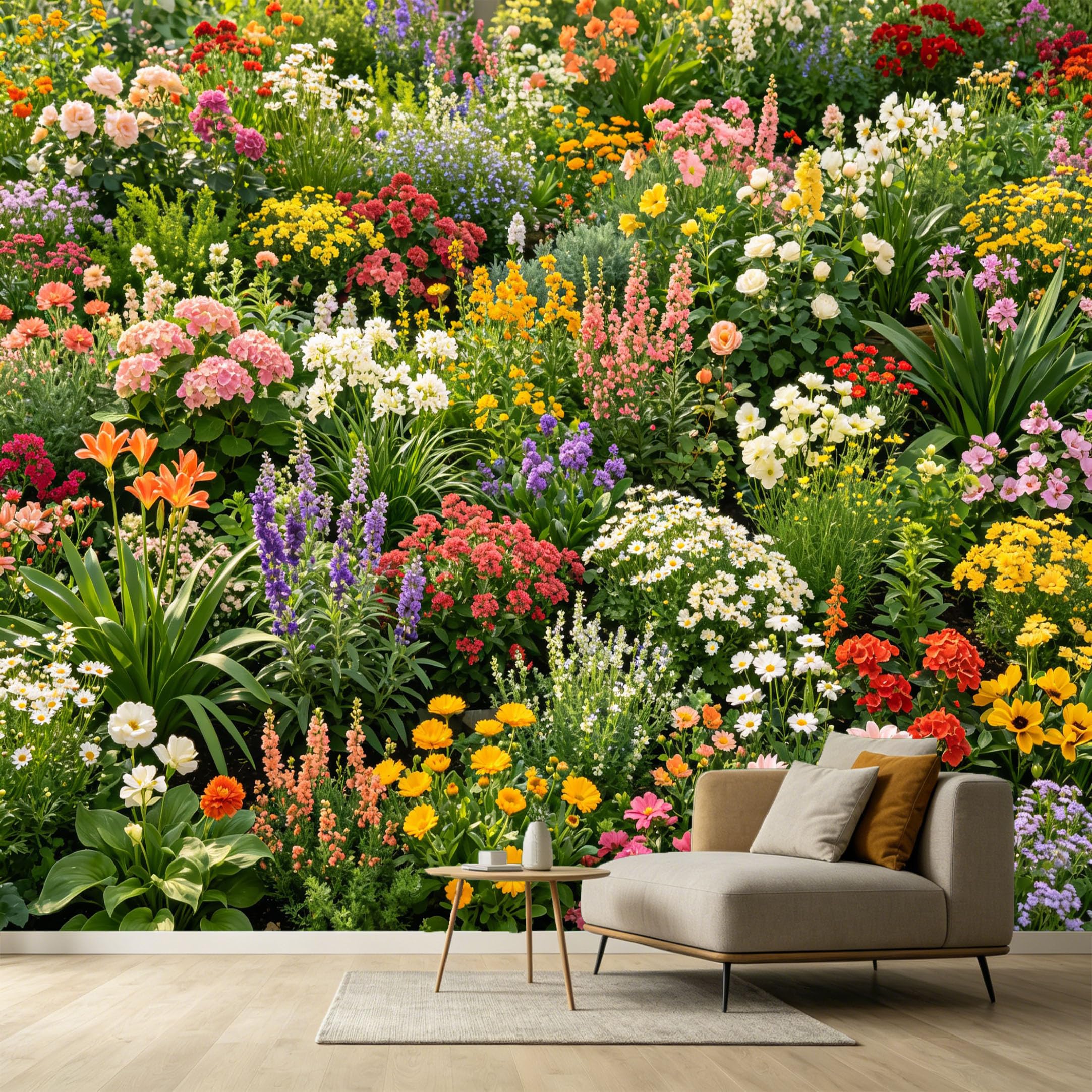 Custom Size Wall Murals Botanical Vibrant Wildflower Garden Watercolor Painting SelfAdhesive Wall Fabric Removable Large Wallpaper for Photo Living Room