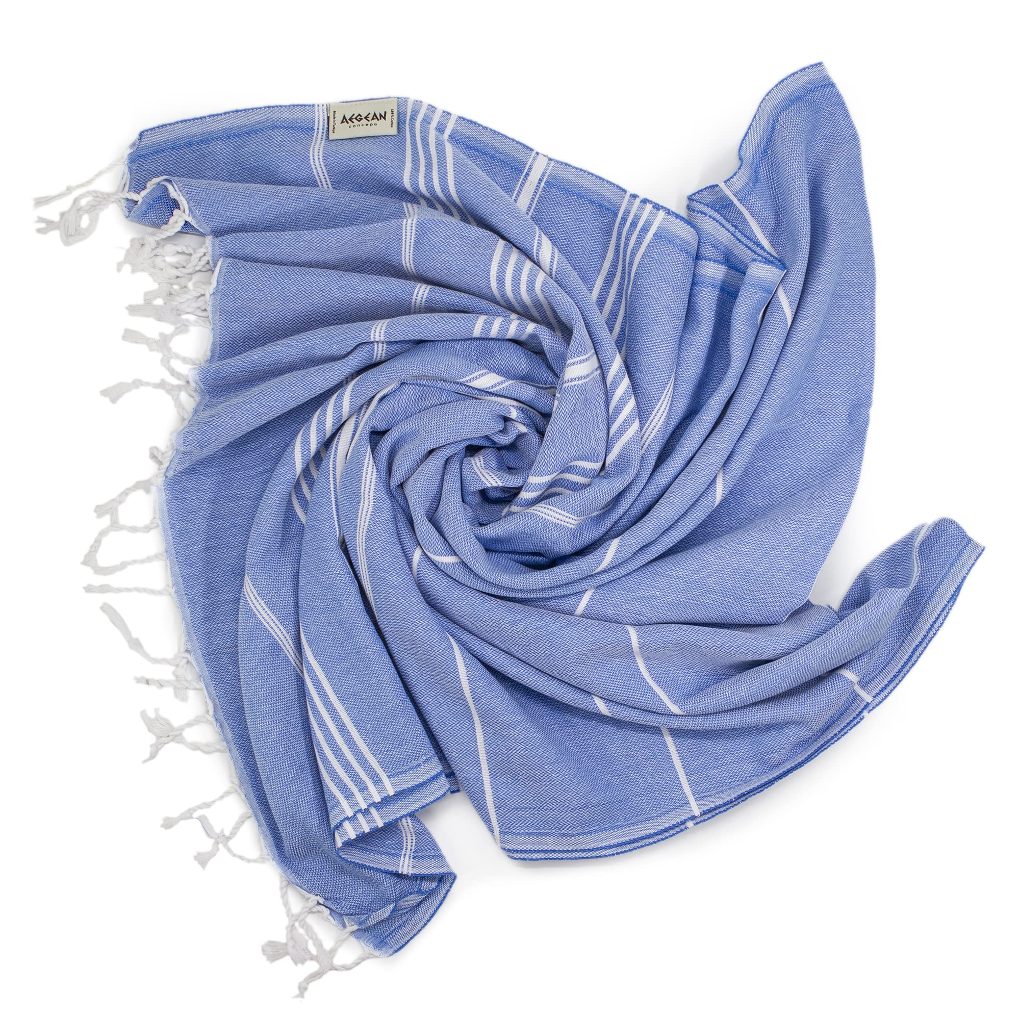 Photo 1 of Aegean Concept - Turkish Beach Towel (37 x 77), Sandproof, Prewashed for Soft Feel, 100% Cotton, Quick Dry, Oversized Towels for Travel, Pool, Must Haves with Lively Colors (Ocean) Ocean Blue