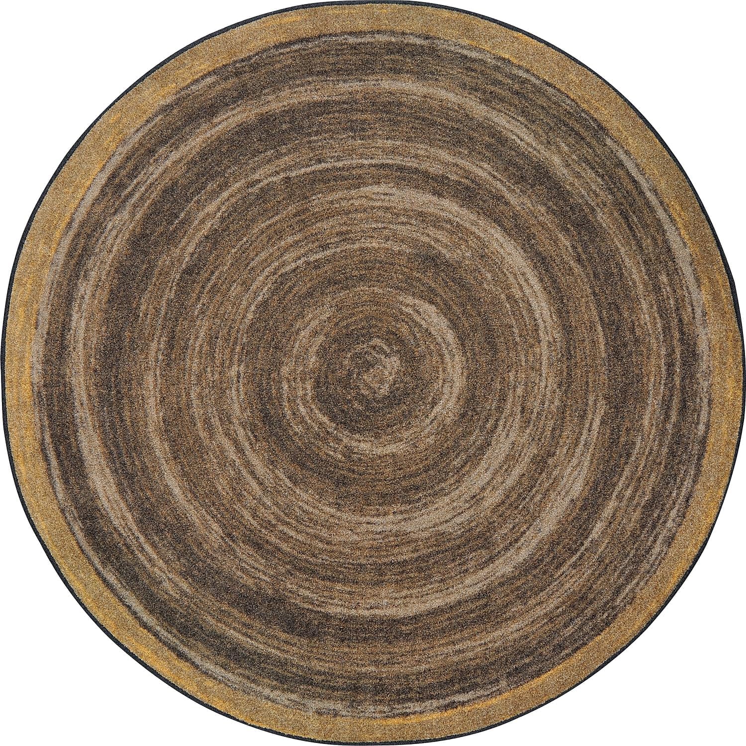 Joy Carpets Feeling Natural 5'4" Round Area Rug in Color Walnut