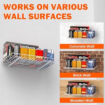 Ultrawall Wall Mounted Storage Shelf, Garage Wall Shelves 24x12 Inch