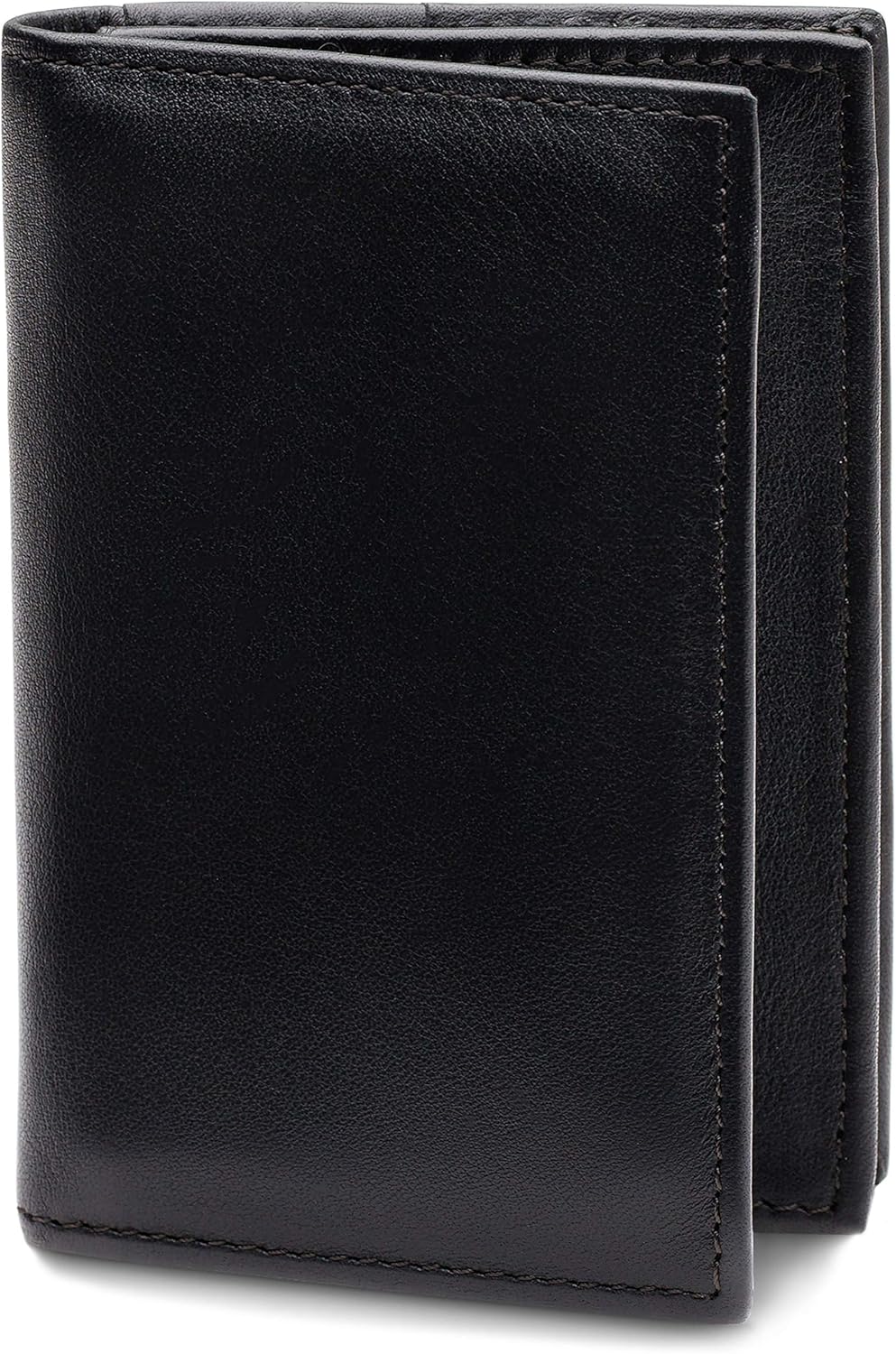 Bosca Nappa Vitello Collection-Gusseted Card Case, Black Leather