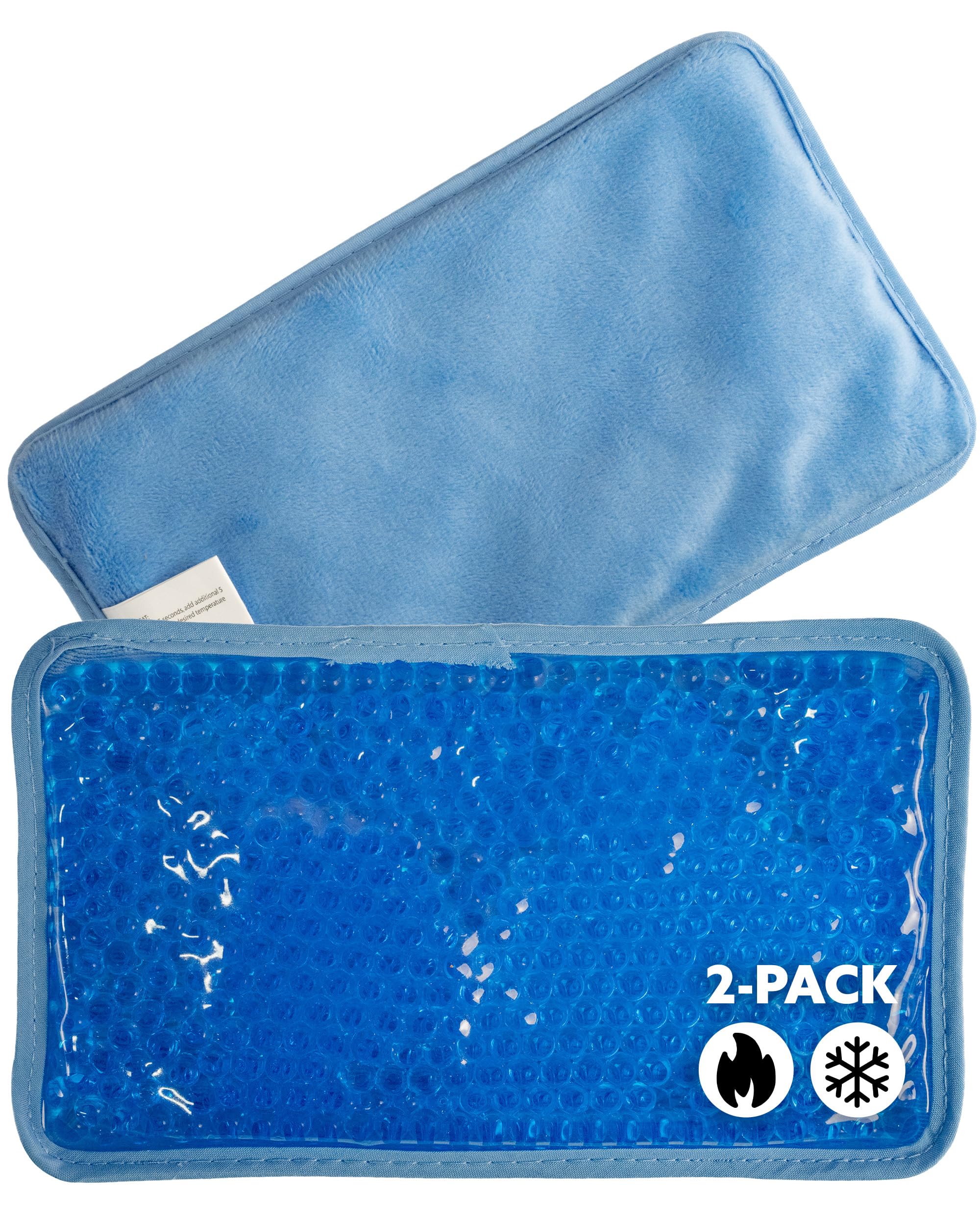 Alpi Rectangle Plush Gel Bead Ice Pack – 2 Pack Reusable Ice Packs with Beads for Hot & Cold Therapy - Soft, Plush Comfort for Muscle Aches &