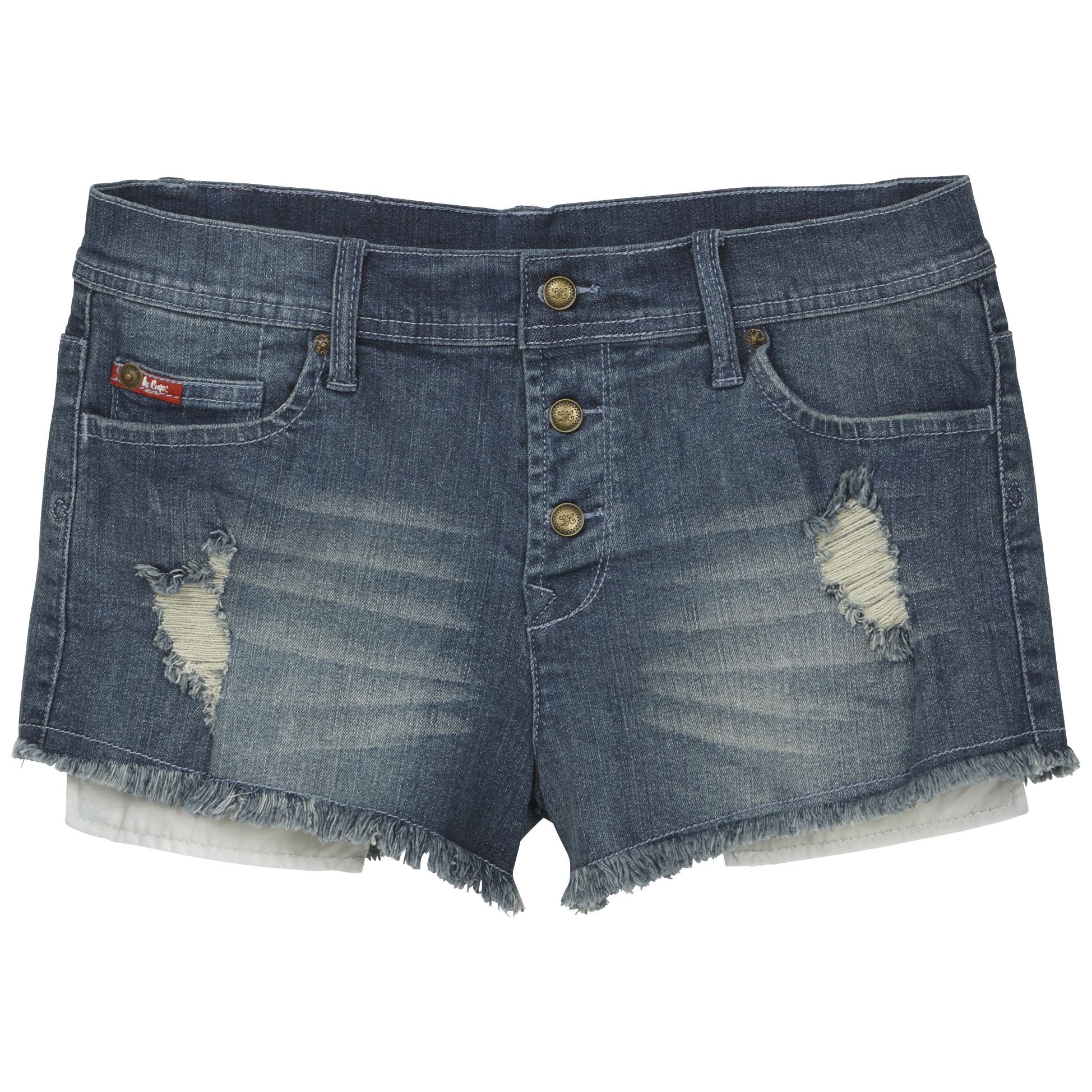 Lee Cooper Distressed Denim Shorts - Indigo Stressed