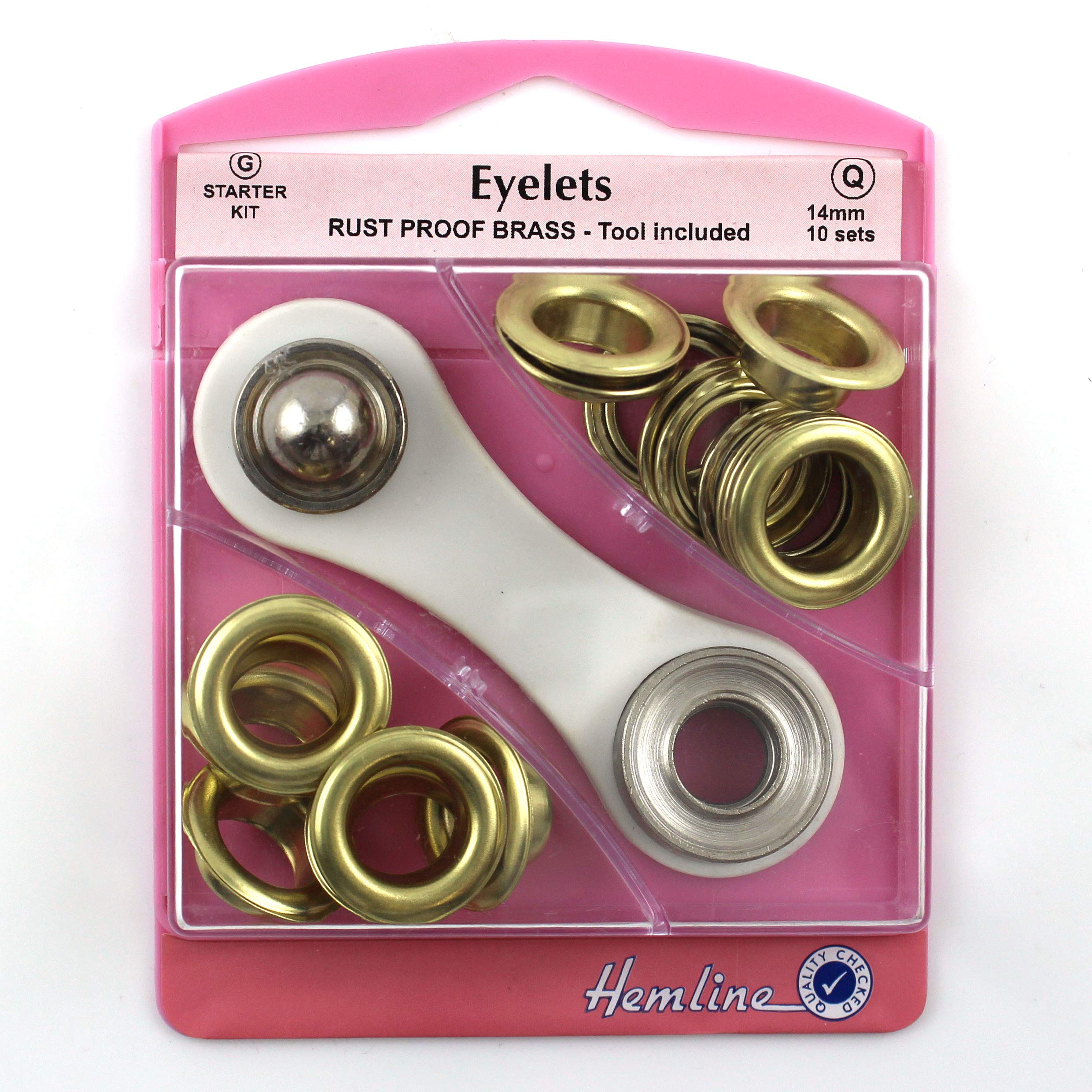 Hemline Gold Eyelets Starter Kit 14Mm (G)