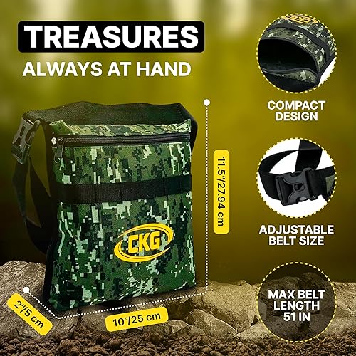 Miniatura 5 de CKG Pala para Detección de Metales, Pala de Doble Borde Serrado de Alta Resistencia - Cuchillo de Excavación para Jardinería, Caza, Camping,