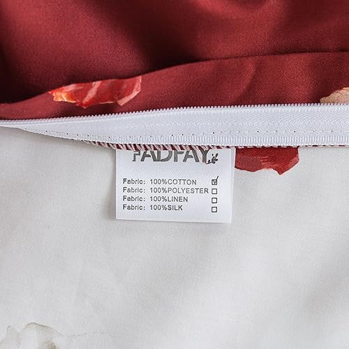 Miniatura 8 de FADFAY Juego de funda de edredón reversible, ropa de cama con diseño floral vintage de 800 hilos, 100% algodón egipcio, con cierre de cremallera