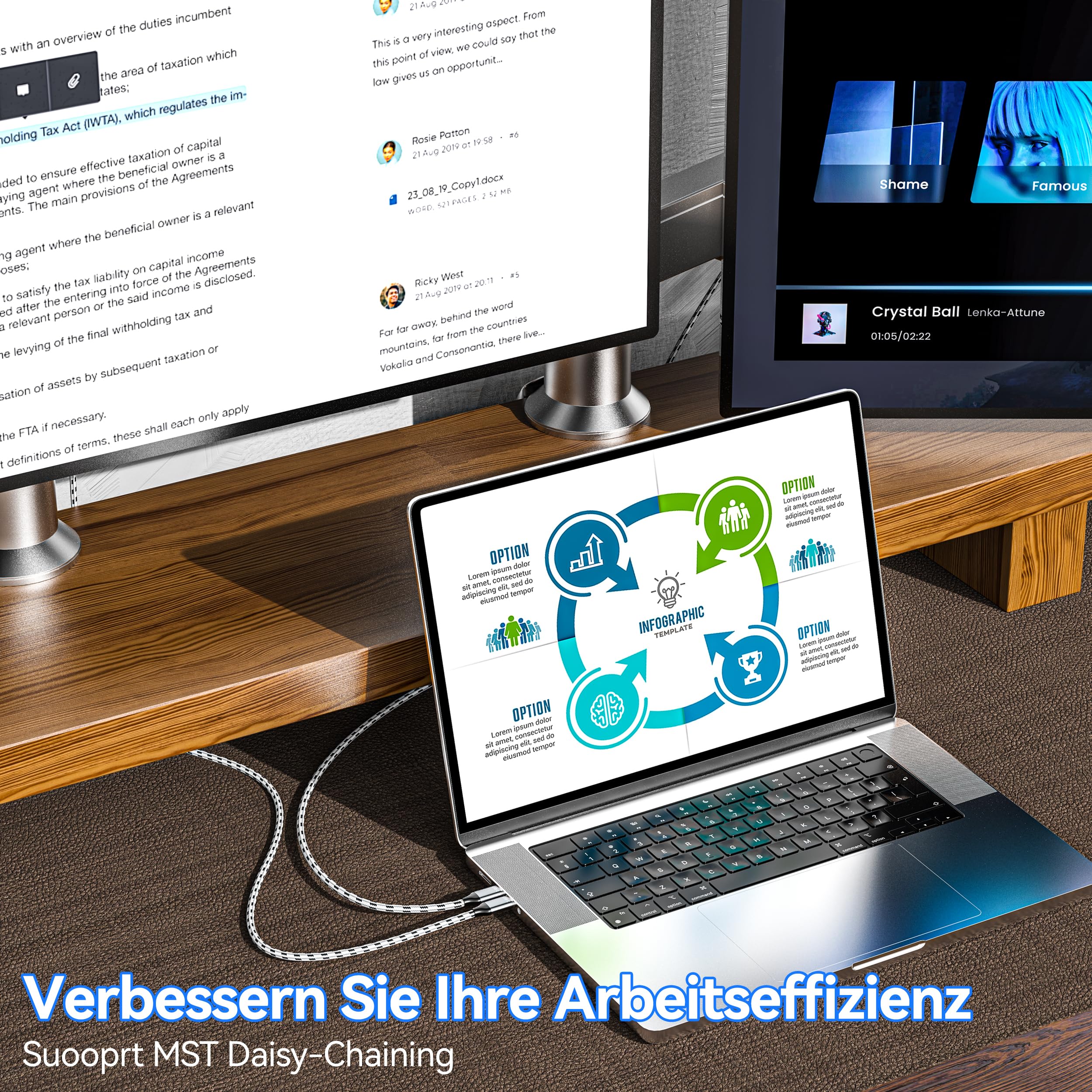 Przewód USB C Displayport 1.4 3M, 8K@60Hz 4K@240Hz/144Hz HDR VRR Thunderbolt 4 3 Przewód USB C na DisplayPort 1.4 dla iPhone 15 MacBook Pro Air M1 M2 iPad Pro Air 5 Surface Pro 8 Galaxy S23