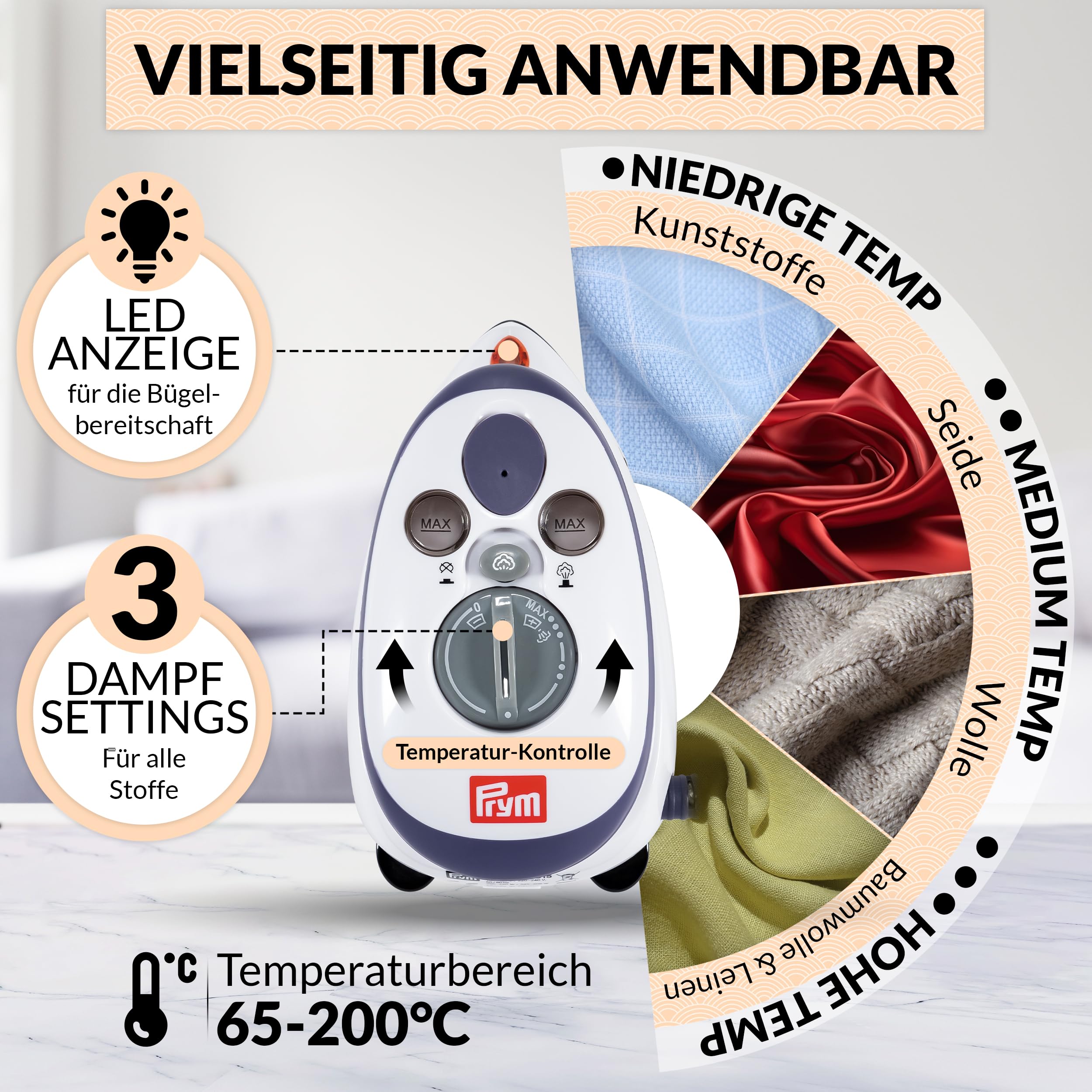 Prym Mini fer à repasser avec sac Knitfever® – Fer à repasser de voyage compact pour les déplacements