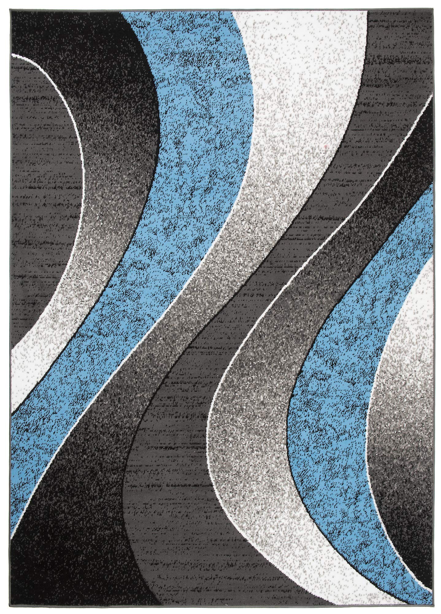 TAPISO Dream Tapis de Salon Chambre Salle à Manger Adulte Bureau Design Moderne Jaune Gris Noir Abstrait Motif Ondes Vagues Poil Court Fin Doux Léger Résistant 250 x 300 cm