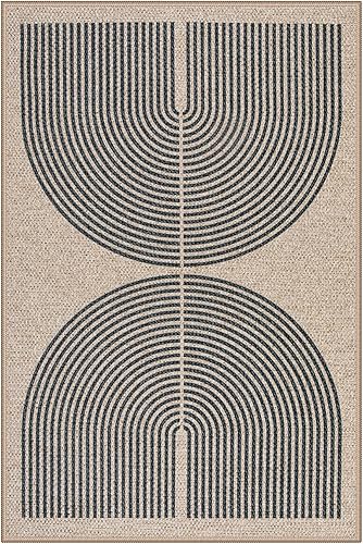 Vista 54 de Lahome Alfombra moderna de yute, de 2 x 8 pies, lavable, para entrada, granja, cocina, antideslizante, para interiores y exteriores, alfombra